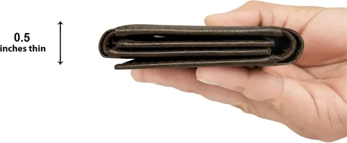 Miniatura 3 de Dickies Cartera triple de cuero para hombre, Negro
