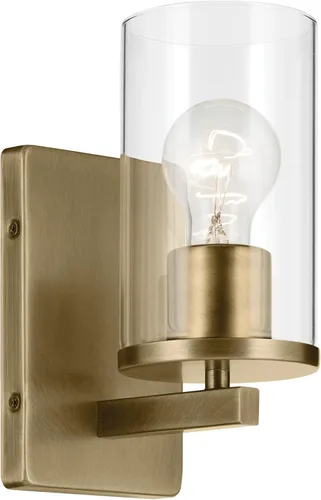 Miniatura 38 de Kichler Crosby 45495NI - Aplique de pared de 9.25 pulgadas en níquel cepillado, 1 luz contemporánea para pasillo o baño con cristal de ópalo