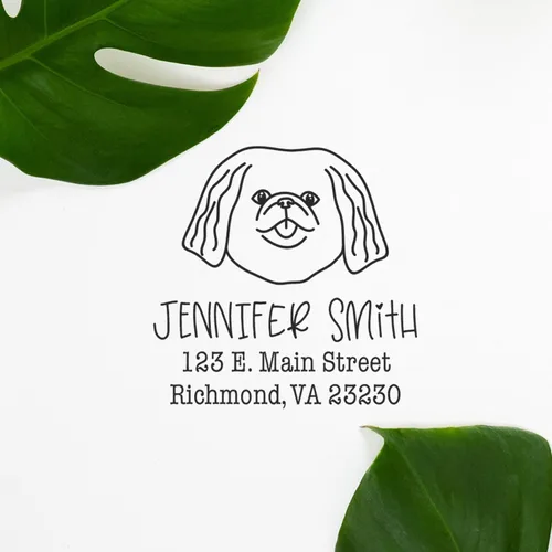 Miniatura 83 de Sello de dirección personalizado Basset Hound – Sello personalizable con nombre y dirección para sobres, ideal para amantes de los perros