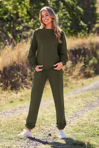 Miniatura 87 de Prettygarden - Conjunto de pijama de dos piezas para mujer, diseño de teñido anudado, sudadera informal de manga larga con pantalones largos, ropa