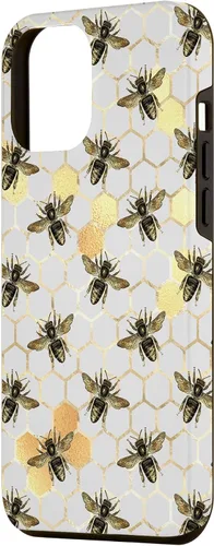 Miniatura 2 de iPhone 12 Pro Max Bumble Bee - Honeycomb Apicultor amarillo Abeja patrón caso
