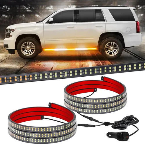 Miniatura 11 de XRIDONSEN 2 tiras de luces estroboscópicas ámbar de 60 pulgadas, 720 luces LED para estribo, luces intermitentes de advertencia de peligro