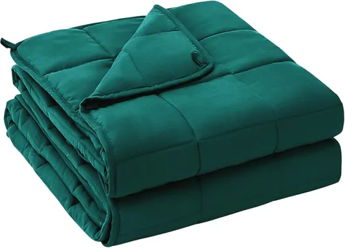 Miniatura 22 de yescool - Manta con peso, 7 libras, fresca, transpirable, con cuentas de cristal prémium, lavable a máquina, para dormir, 60-90 libras, 41 x 60 Gris