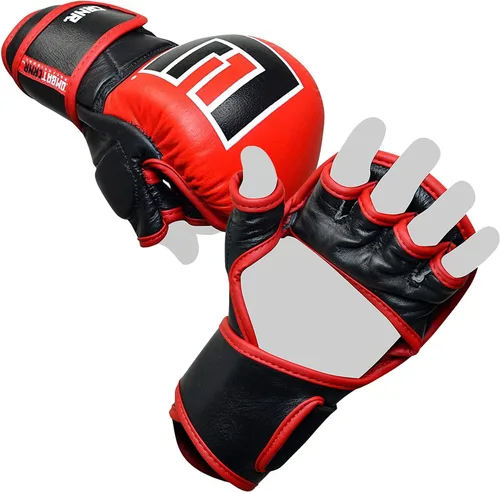 Miniatura 4 de Combat Corner Guantes de cuero puro Elite Spar MMA para hombres y mujeres, guantes de entrenamiento de boxeo, Muay Thai, MMA Sparring