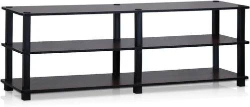 Miniatura 17 de Furinno TURN-S-TUBE - Soporte para TV, centro de entretenimiento de 3 niveles sin herramientas, consola de TV para televisores de hasta 46 pulgadas