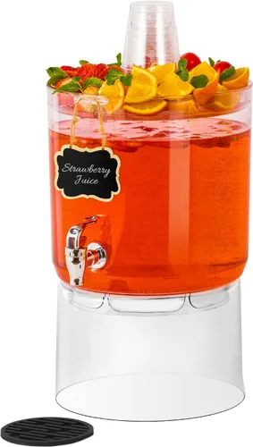 Dispensador de bebidas de 2 galones para fiestas, dispensador de bebidas sin BPA con grifo sin goteo, dispensadores de jugo con soporte, dispensador