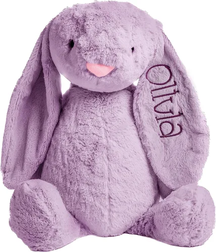 Miniatura 12 de Conejo de peluche súper suave personalizado - Juguetes de animal de peluche para niños - Regalo personalizado con nombre bordado en la oreja