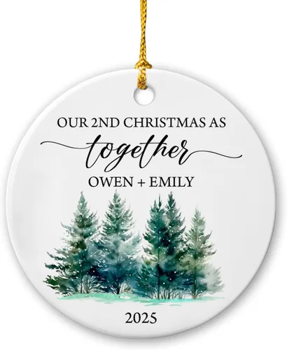 Miniatura 7 de Adorno de cerámica personalizado para la segunda Navidad de león para bebé, regalo de 2º adorno de árbol de Navidad de león para bebé, recuerdo
