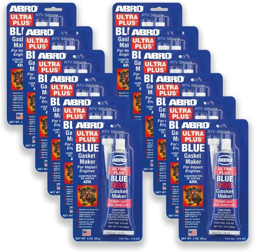Miniatura 4 de ABRO Ultra Plus 999 RTV Sellador de silicona y fabricante de juntas, para motores de importación, seguro para sensores, no corrosivo, sellador