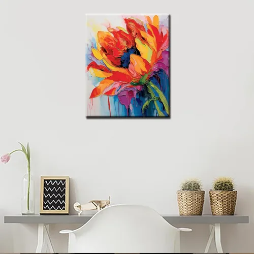 Miniatura 2 de Pintura al óleo DIY pintar por números para adultos principiante flores amarillas pintura por números antiestrés pintura digital al óleo, pintura