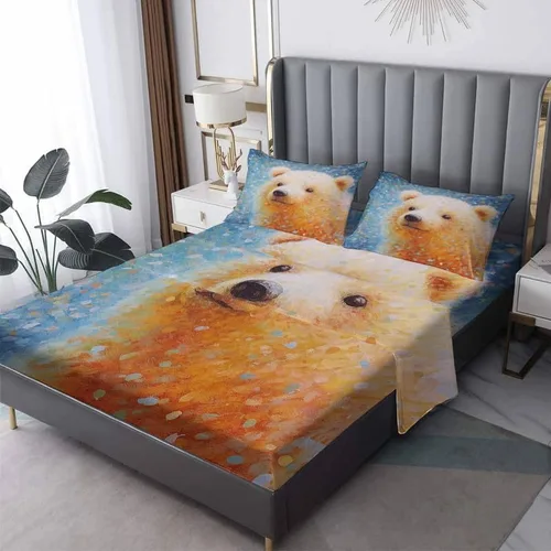 Miniatura 10 de Bear Sheets tamaño individual – Sábanas de microfibra suave y bolsillo profundo y sábanas con patrón sin arrugas, 3 piezas