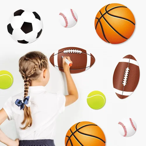 Miniatura 5 de Paquete de 39 recortes deportivos – Tablón de anuncios recortado para fiestas, decoración de aula, recortes de juegos de fútbol con puntos