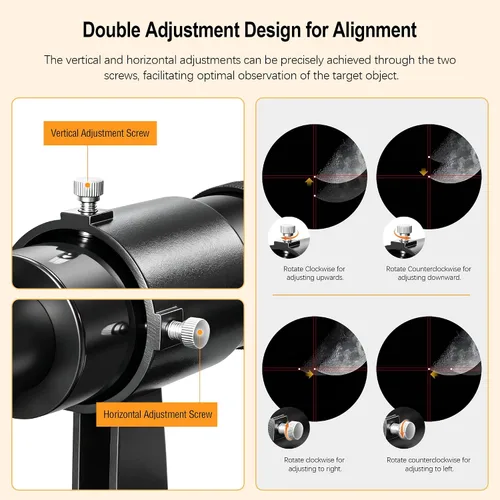 Miniatura 2 de Astromania Alcance iluminado para telescopio, Alcance de 9x50 directo sin corrección de imagen, lente FMC para telescopio con retícula de doble