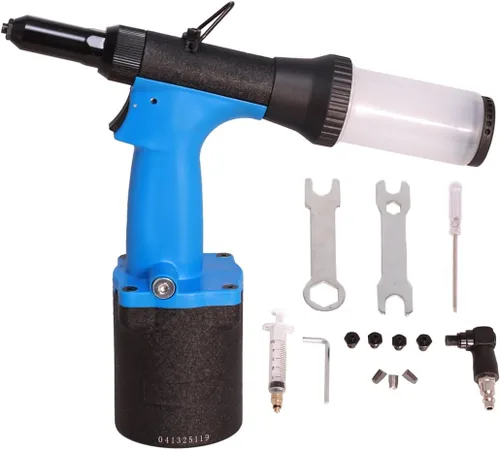 Miniatura 8 de Kit de pistola de remache neumática, remachadora de aire, juego de herramientas de tuerca de remache, 1/4", 3/16", 5/32", 1/8", 3/32" capacidad