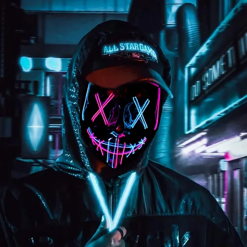 Miniatura 4 de Poptrend Máscara de Halloween con luz LED, máscara de miedo para festivales, cosplay, disfraces de Halloween, fiestas de máscaras, carnaval, regalo