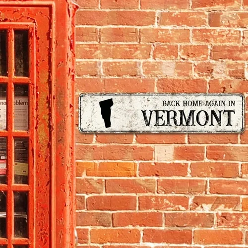 Miniatura 5 de Letrero de metal rústico de Vermont, letrero de calle personalizado para casa de nuevo en Vermont, arte de pared de metal dulce decoración del hogar