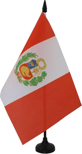 Miniatura 112 de Bandera de mesa de Anguila de 4 x 6 pulgadas, bandera de escritorio británica de Anguila, 5.9 x 3.9 in, palo y base de plástico negro AZ FLAG