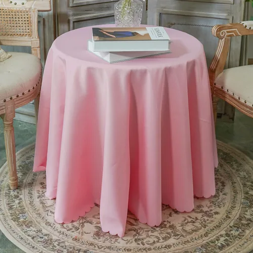 Miniatura 20 de JYFLZQ Mantel redondo negro de 70 pulgadas para mesas de 4 pies, lavable a máquina, duradero, tela de poliéster gruesa, para fiestas, banquetes