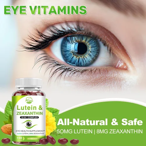 Miniatura 6 de Suplementos de luteína y zeaxantina, suplemento de vitaminas y minerales para los ojos, multivitamínico para la visión y salud ocular con omega-3
