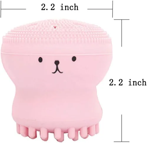 Miniatura 2 de Cute Little Octopus - Cepillo de limpieza facial de silicona para limpieza profunda, exfoliación, removedor de maquillaje, masaje (1 unidad, verde)