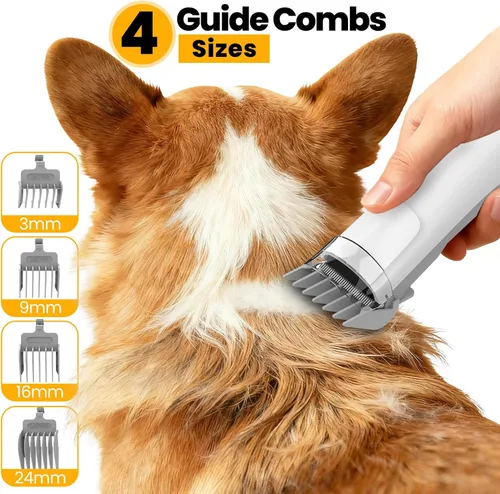 Miniatura 10 de FIXR Aspiradora para Aseo de Perros, Kit de Aseo para Mascotas Todo en Uno con Cortador de Pelo y Cepillo Anti-Desprendimiento, Aspiradora de Pelo