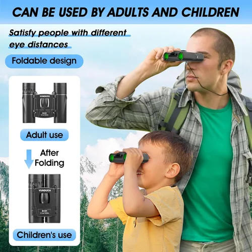 Miniatura 2 de Mini prismáticos compactos para adultos y niños – Binocular pequeño impermeable de alta potencia de fácil enfoque, ideal para observación de aves