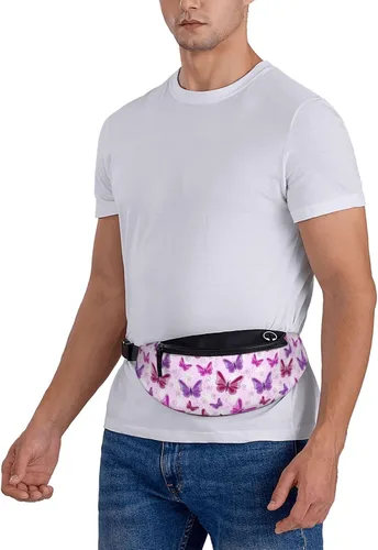 Miniatura 4 de Riñonera, bolsa de mensajero para deportes al aire libre y ocio, bolsa cruzada en el pecho para hombres y mujeres, rosado, púrpura