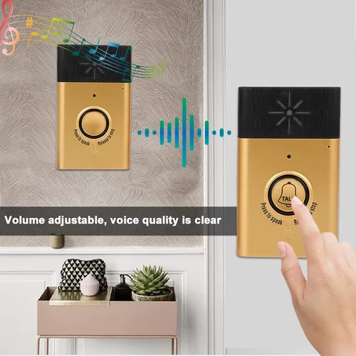 Miniatura 9 de Timbre de voz inalámbrico inteligente, intercomunicador de voz bidireccional, sistema de control de acceso, volumen ajustable para el hogar