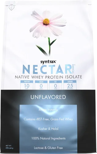 Syntrax Nutrition Nectar Medical, aislado de proteína de suero totalmente natural, sin sabor, 2 libras (2 libras, sin sabor)