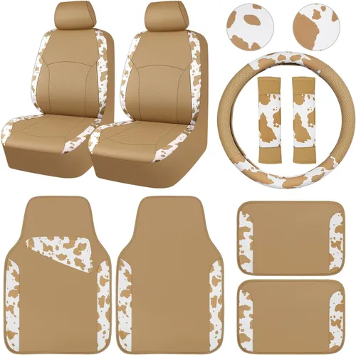 Miniatura 14 de CAR PASS - Juego de tapetes impermeables universales para vehículo, SUV, camioneta, sedán o camión, juego de 4 tapetes y refuerzo para talón, beige