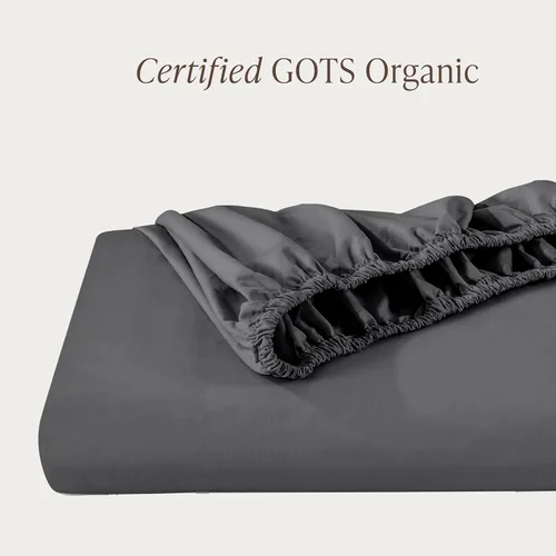 Miniatura 2 de Bare Home Sábana bajera ajustable 100 % algodón orgánico tamaño Queen, tejido de percal crujiente, ligera y transpirable, sábana bajera de bolsillo