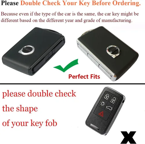 Miniatura 2 de SANRILY 1 funda de cuero de gamuza para llavero inteligente Volvo XC90 2018 XC60 S90 V90 2019 2020 sin llavero, funda de protección completa