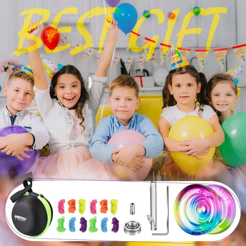 Miniatura 7 de MAGICYOYO Yoyo K2 Responsive para niños de 8 a 12 años, yoyo profesional para principiantes, yoyo de plástico de doble función con 12 cuerdas