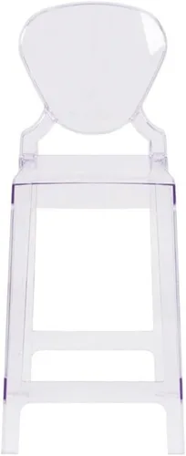 Miniatura 5 de Home Square Taburete fantasma de 25" en cristal transparente - Juego de 2