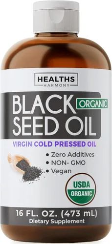 Miniatura 14 de Aceite de semilla negra orgánica USDA (4 onzas líquidas) Premium prensado en frío Nigella sativa que produce aceite de semilla de comino negro puro