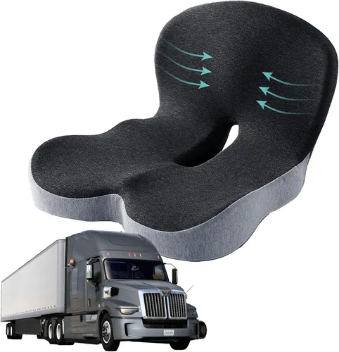 Cojín de asiento de espuma viscoelástica para conductores de camiones, sillas de oficina, cojín de asiento ergonómico para espalda, alivio del dolor