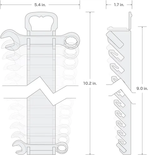 Miniatura 7 de TEKTON Juego de llaves combinadas Stubby con soporte, 11 piezas (1/4-3/4 pulgadas) WCB92401