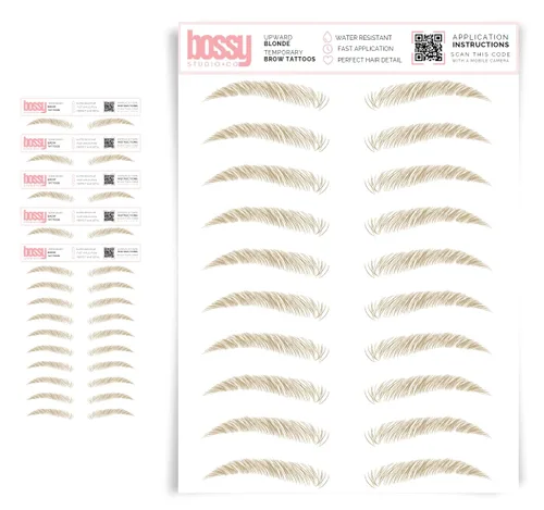 Miniatura 56 de 5 paquetes de tatuajes temporales para cejas, adhesivos impermeables para cejas, tatuajes falsos para el cabello tipo pelar de transferencia