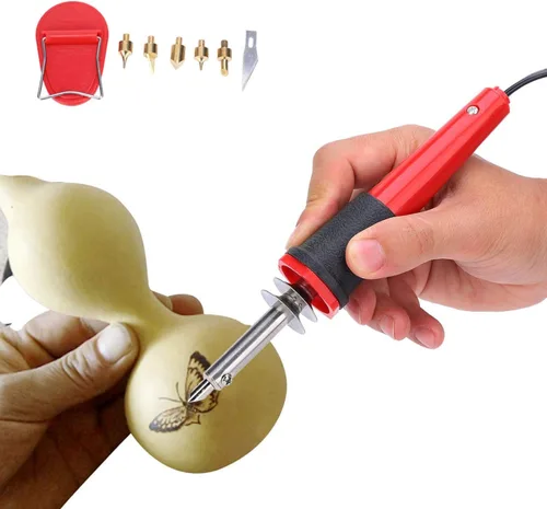 Miniatura 6 de Kit de soldador de madera, herramienta de combustión de madera, juego de bolígrafos de combustión de madera, juego de soldador eléctrico, pluma