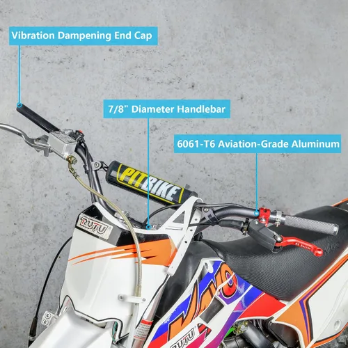 Miniatura 4 de RUTU Manillares universales de 7/8" 22mm para dirt bike con almohadilla protectora de pecho para CRF YZF KXF KLX RMZ DRZ Pit Bike Motocross ATV Quad