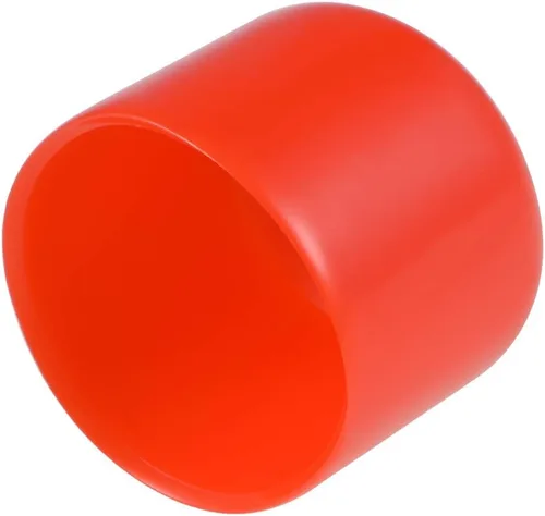 Miniatura 10 de uxcell 20 tapas de goma de 0.394 in de vinilo de identificación redonda tapa tapa de rosca de tornillo protectores rojo