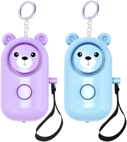 Miniatura 9 de Alarma personal segura con sonido para mujeres, niños y ancianos, paquete de 2 lindas sirenas de 130 dB, autodefensa de seguridad con luz LED