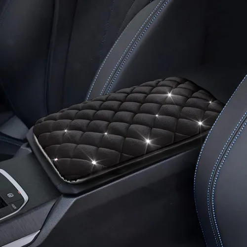 Miniatura 6 de AUCELI Funda esponjosa para reposabrazos de automóvil, almohadilla de consola central de automóvil con diamantes brillantes, protector de caja