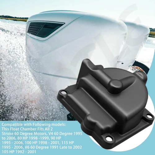 Miniatura 6 de 433000 Kit de cuenco de carburador de cámara flotante compatible con Johnson Evinrude 90-100-105-115-135-150-175HP, reemplaza 343870 433000 766418