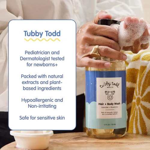 Miniatura 4 de TUBBY TODD Gel de baño y cabello - Champú para bebés y gel de baño - Suave y natural bebé era para recién nacidos, bebés y niños pequeños - No