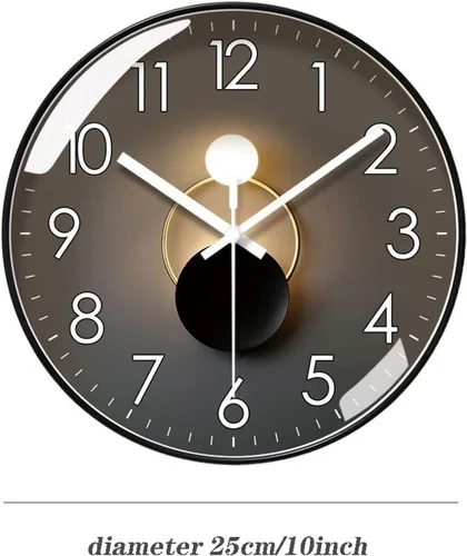 Miniatura 2 de GRFIT Reloj de pared decorativo de 9.8 in/11.8 in/13.8 in, moderno reloj de pared circular de moda para decoración de interiores, reloj digital