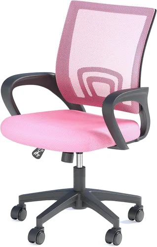 Miniatura 18 de Silla de oficina ergonómica, silla de escritorio de malla con respaldo medio, silla de computadora, color negro Soporte lumbar, modo oscilante