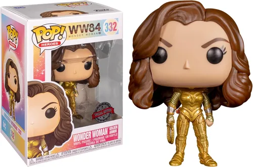 Funko Pop! Heroes: DC 's Wonder Woman 1984 - Figura de vinilo de la Mujer Maravilla con armadura dorada (metálico), exclusiva de Amazon