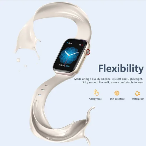 Miniatura 4 de DaQin - Paquete de 8 correas deportivas compatibles con Apple Watch de 38, 40, 41, 42, 44, 45, 46 y 49 mm, correa impermeable de silicona suave