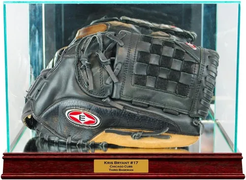 Miniatura 6 de Vitrina de guante de béisbol rectangular con moldeo deportivo Negro